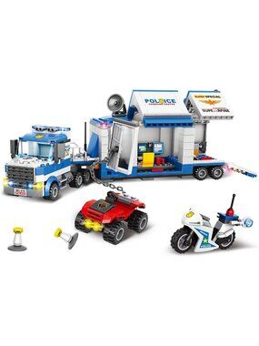 Mobile Command Center Truck Building Blocks Set | Police Vehicles & Action Toys